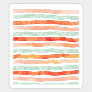 watercolor hand drawn peach mint orange Sticker